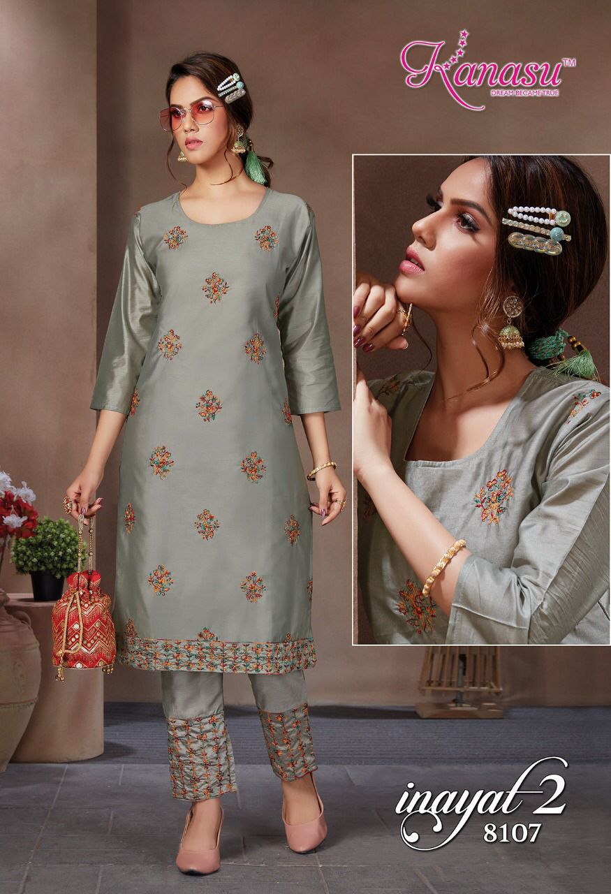 Kanasu Inayat 2 New Fancy Regular Wear Kurti With Bottom Collection